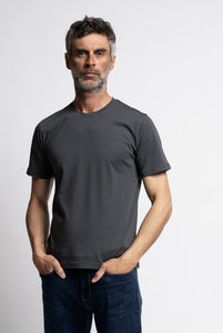 T-Shirt Manica Corta in Cotone Grigio - Main Image