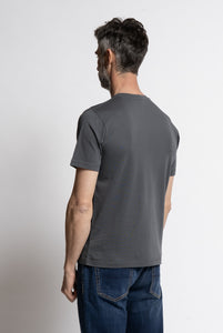 T-Shirt Manica Corta in Cotone Grigio
