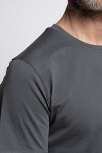 T-Shirt Manica Corta in Cotone Grigio