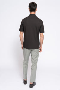 Polo Sailor in Cotone Crepè Marrone