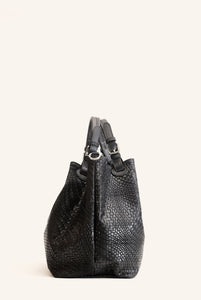 Marta maxi borsa in pelle stampa intreccio Nero