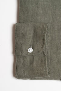 Camicia in lino Verde Militare