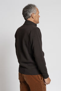 Cardigan Collo Alto in Lana Merino Testa di Moro