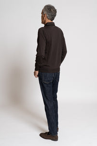 Polo in Royal Merino Wool Super Fine Grey