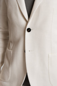 Blazer Mopetto in Lana Spigata color crema