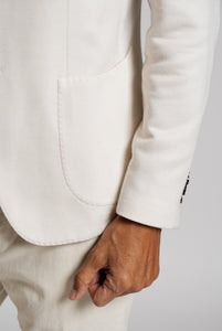 Blazer Mopetto in Lana Spigata color crema