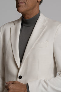 Blazer Mopetto in Lana Spigata color crema