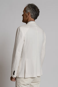 Blazer Mopetto in Lana Spigata color crema