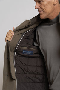 Cappotto in Tessuto Loro Piana Rain Sistem® con Collo e Petto trapuntato staccabile - Realizzabile Anche Su Misura