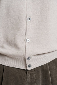 Cardigan in misto cashmere con collo alto Beige Chiaro