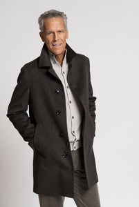 Cappotto in Tessuto Loro Piana Capolavoro Marrone Melange - Realizzabile Anche Su Misura