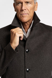 Cappotto in Tessuto Loro Piana Capolavoro Marrone Melange - Realizzabile Anche Su Misura