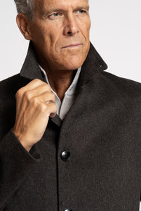 Cappotto in Tessuto Loro Piana Capolavoro Marrone Melange - Realizzabile Anche Su Misura