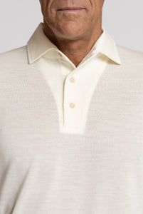 Polo in Royal Merino Wool Super Fine Grey