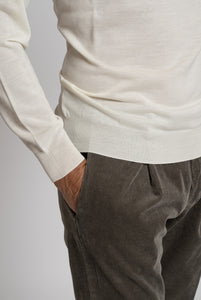 Polo in Royal Merino Wool Super Fine Grey