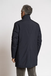 Cappotto in Tessuto Tecnico Olmetex con Collo e Petto  trapuntato staccabile Blu - Realizzabile Anche Su Misura