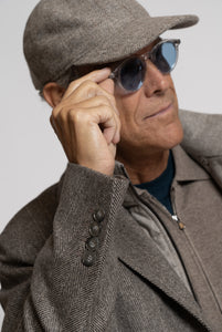 Cappotto in Lana con Collo e Petto  Trapuntato Staccabile Spigato Beige e Marrone - Realizzabile Anche Su Misura