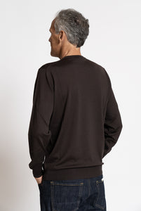 Crewneck Sweater in Extra Fine Royal Merino Wool in Navy Blue