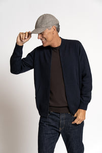 Cardigan Bomber in Misto Cashmere Navy