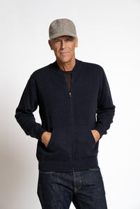 Cardigan Bomber in Misto Cashmere Navy