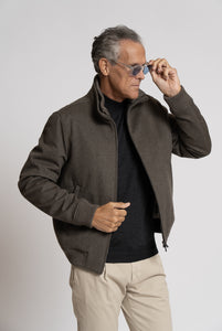 Giubbotto in Tessuto Loro Piana  Green Storm System Verdone Melange - Relaizzabile Anche Su Misura