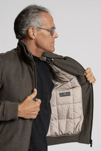 Giubbotto in Tessuto Loro Piana  Green Storm System Verdone Melange - Relaizzabile Anche Su Misura