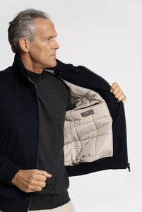 Giubbotto in Tessuto Loro Piana Green Storm System Navy - Relaizzabile Anche Su Misura