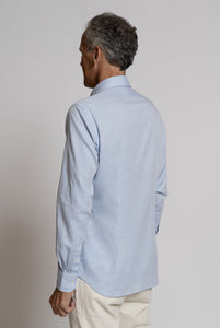Camicia in Flanella di Cotone Azzurro Melnage
