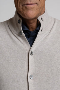 Gilet in Misto Cashmere Collo Alto Beige Freddo