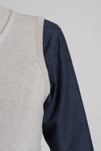Gilet in Misto Cashmere Collo Alto Beige Freddo