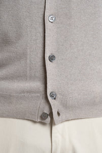 Gilet in Misto Cashmere Collo Alto Beige Freddo