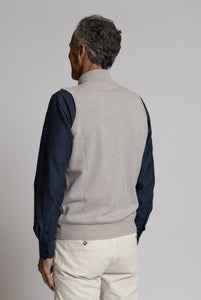 Gilet in Misto Cashmere Collo Alto Beige Freddo