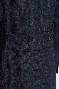 Cappotto monopetto in lana spigata, Blu e navy