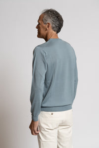 Crewneck Sweater in Extra Fine Royal Merino Wool in Navy Blue