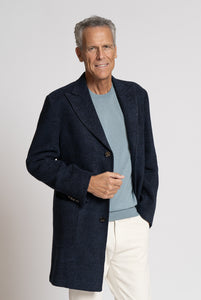 Crewneck Sweater in Extra Fine Royal Merino Wool in Navy Blue