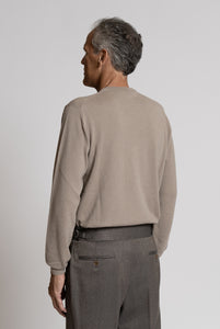 Maglia girocollo in puro cashmere Beige
