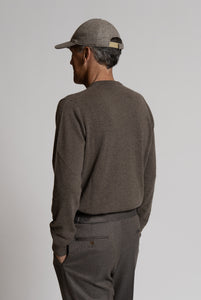 Maglia girocollo in puro cashmere Taupe
