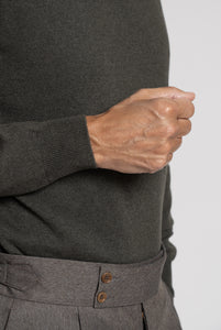 Maglia girocollo in puro cashmere Marrone