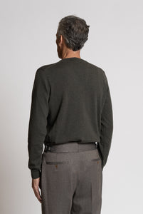 Maglia scollo a V in puro cashmere – Marrone