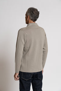 Giacca Maglia Monopetto in Lana Merino Beige