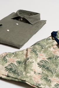 Camicia in lino Verde Militare