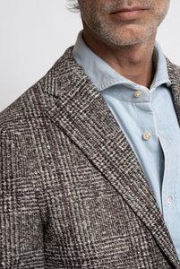 Single Breasted Blazer in Melange Grey Wool