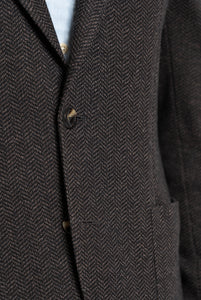 Single Breasted Blazer in Melange Grey Wool