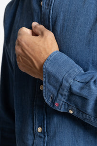 Camicia Bolzonella in denim pesante Blu