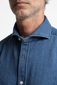 Camicia Bolzonella in denim pesante Blu