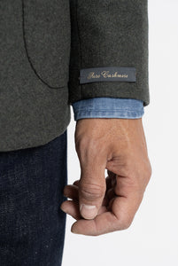 Single Breasted Blazer in Melange Grey Wool