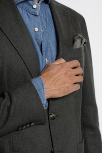 Single Breasted Blazer in Melange Grey Wool