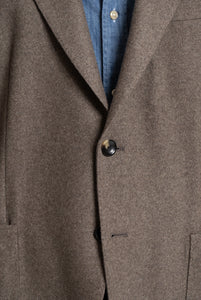 Single Breasted Blazer in Melange Grey Wool