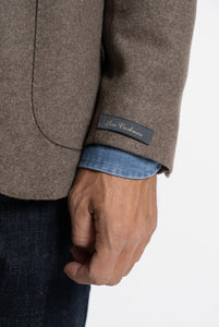Single Breasted Blazer in Melange Grey Wool