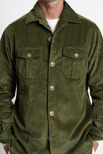 Overshirt  Bolzonella in Velluto Verde Militare
